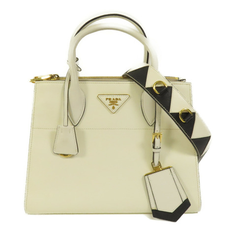 PRADA Saffiano皮革Shoulder Bag金扣手挽肩背兩用袋