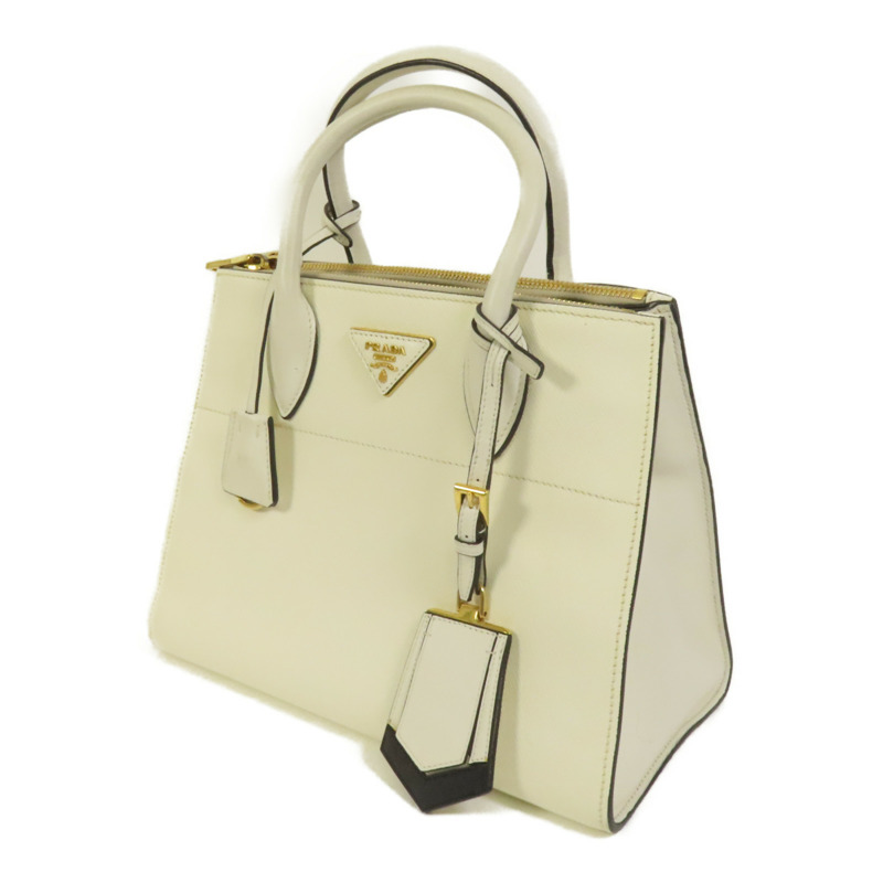 PRADA Saffiano皮革Shoulder Bag金扣手挽肩背兩用袋-2