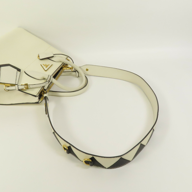 PRADA Saffiano皮革Shoulder Bag金扣手挽肩背兩用袋-4