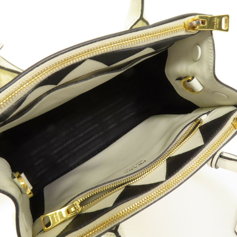 PRADA Saffiano皮革Shoulder Bag金扣手挽肩背兩用袋-5