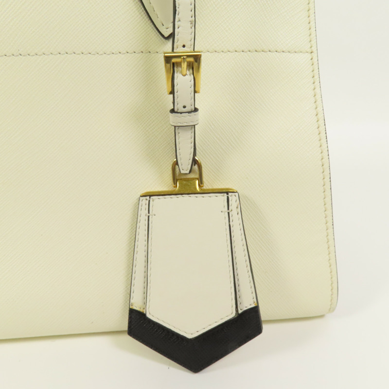 PRADA Saffiano皮革Shoulder Bag金扣手挽肩背兩用袋-12