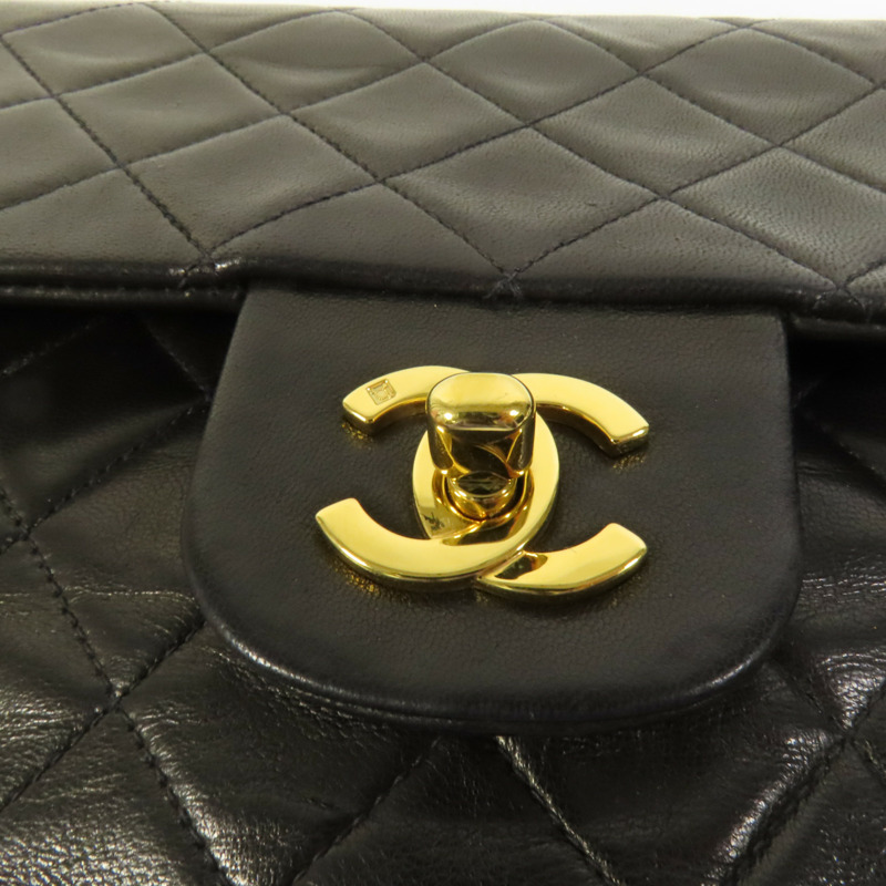 CHANEL 羊皮皮革Vintage Classic 25金扣鏈帶肩背袋-4