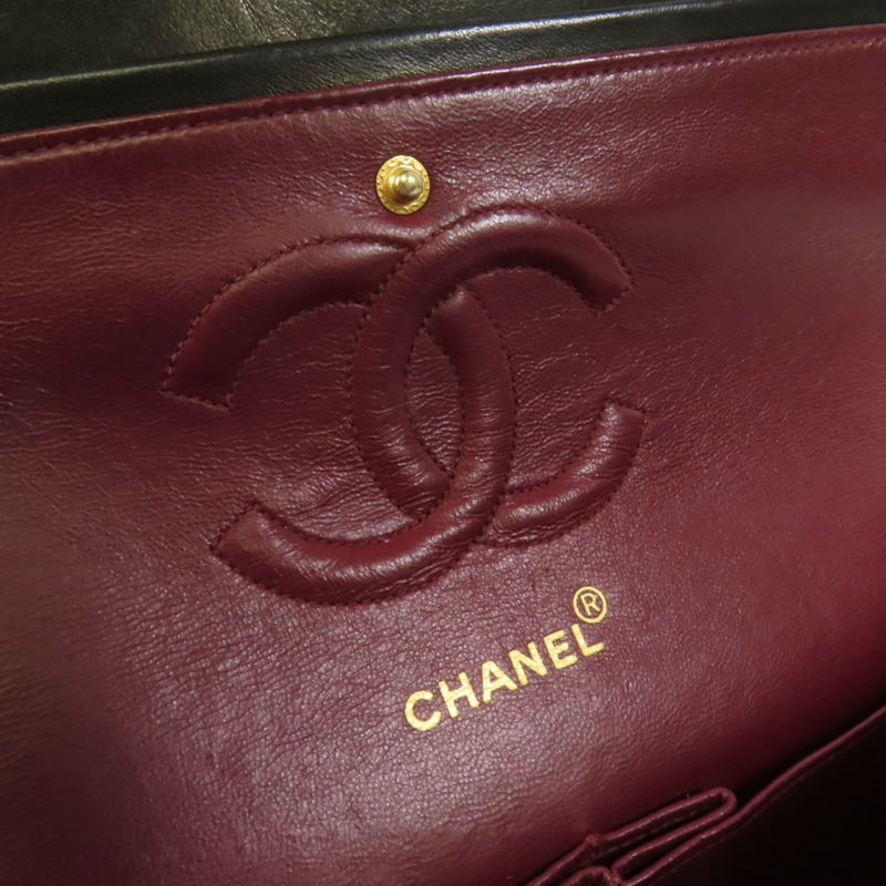 CHANEL 羊皮皮革Vintage Classic 25金扣鏈帶肩背袋-6