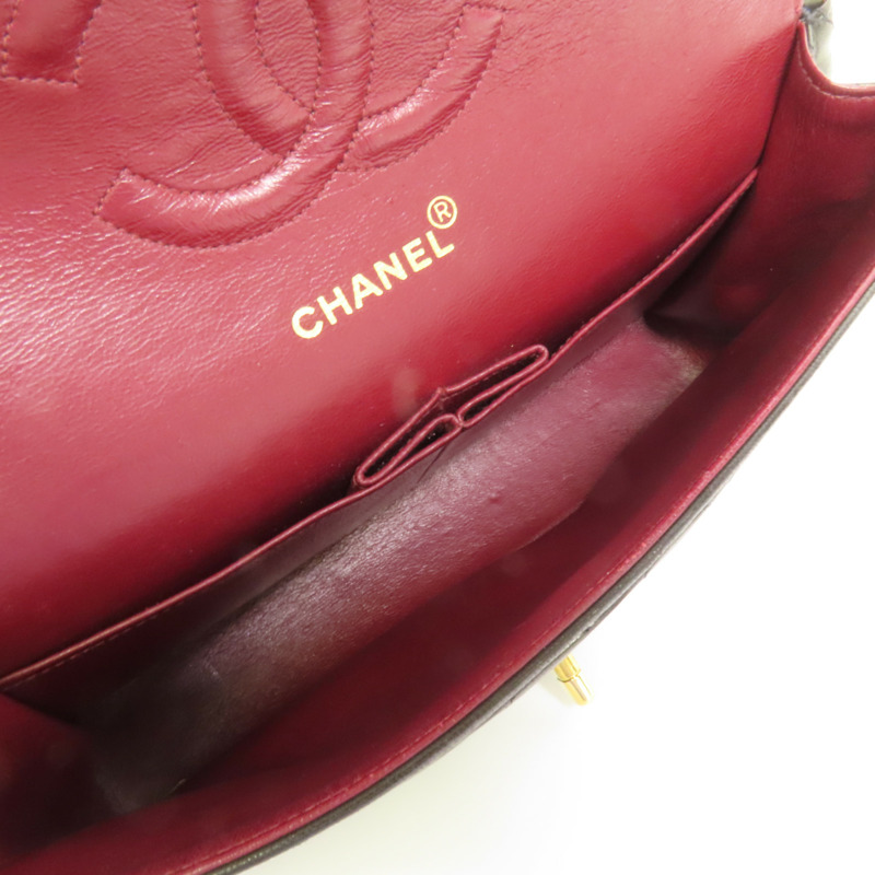 CHANEL 羊皮皮革Vintage Classic 25金扣鏈帶肩背袋-7