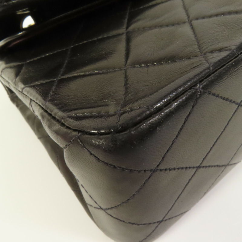 CHANEL 羊皮皮革Vintage Classic 25金扣鏈帶肩背袋-12