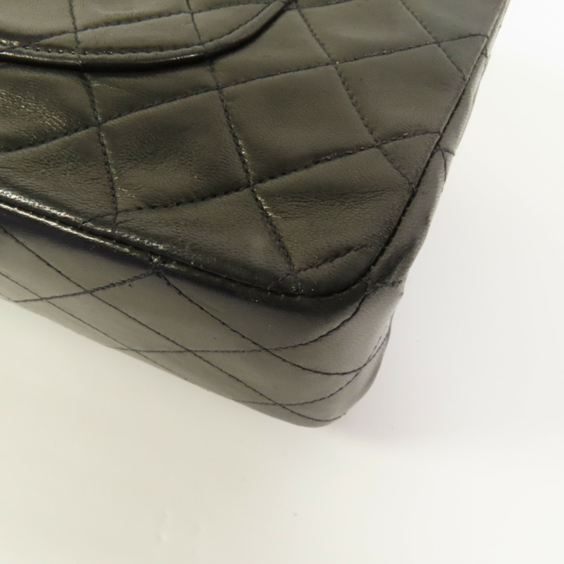 CHANEL 羊皮皮革Vintage Classic 25金扣鏈帶肩背袋-15