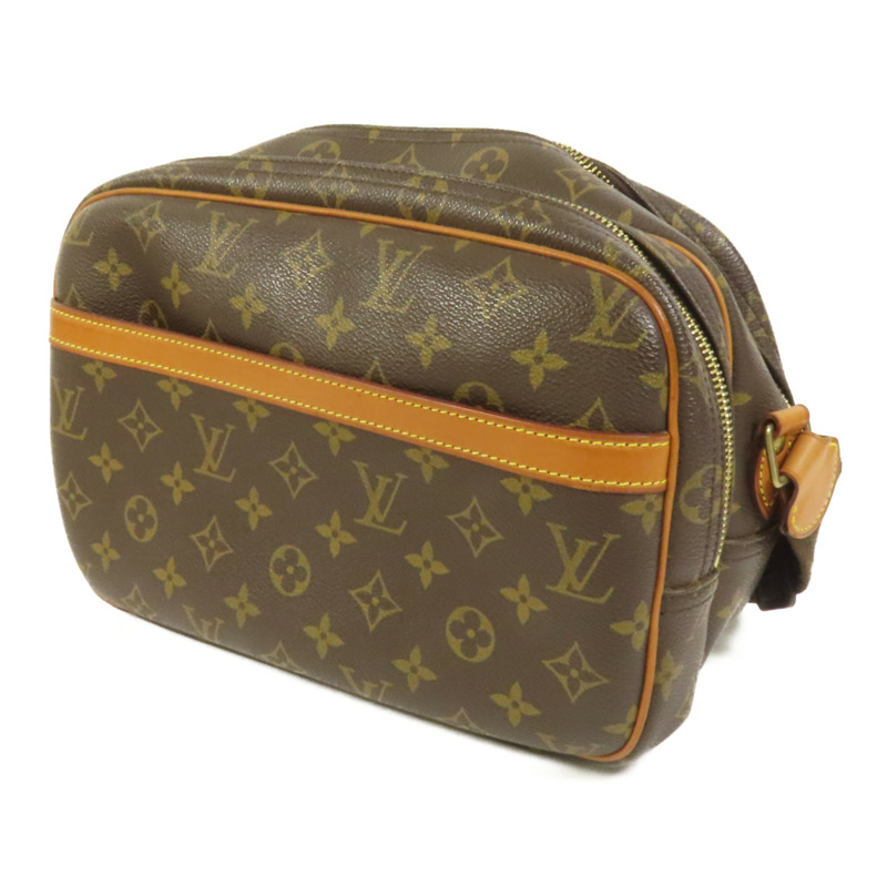 LOUIS VUITTON Monogram Reporter PM金扣肩背袋棕色-2