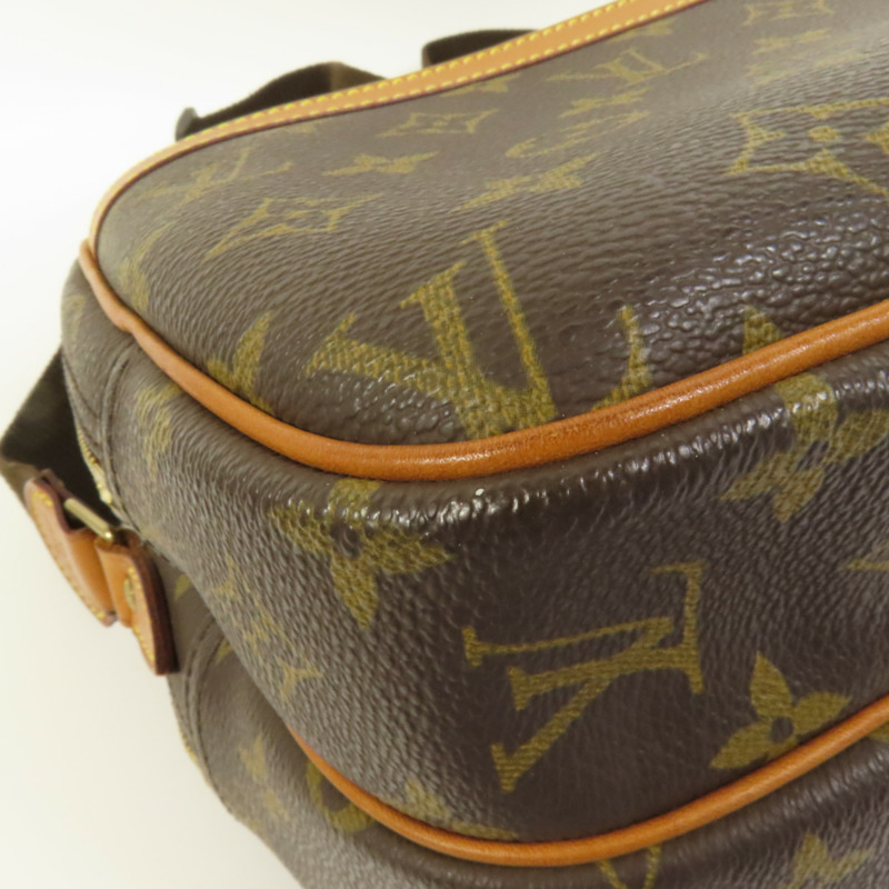 LOUIS VUITTON Monogram Reporter PM金扣肩背袋棕色-8