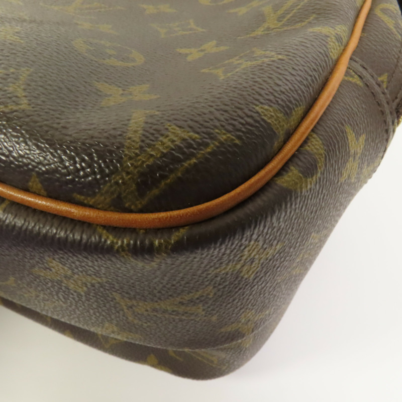 LOUIS VUITTON Monogram Reporter PM金扣肩背袋棕色-9