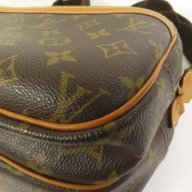 LOUIS VUITTON Monogram Reporter PM金扣肩背袋棕色-11