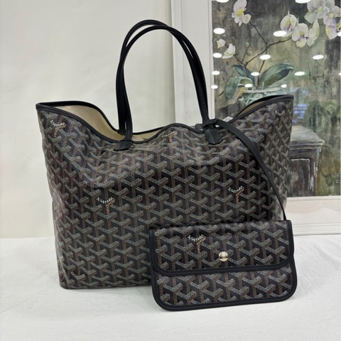 GOYARD/戈雅黑色Y字印花小號單肩購物袋