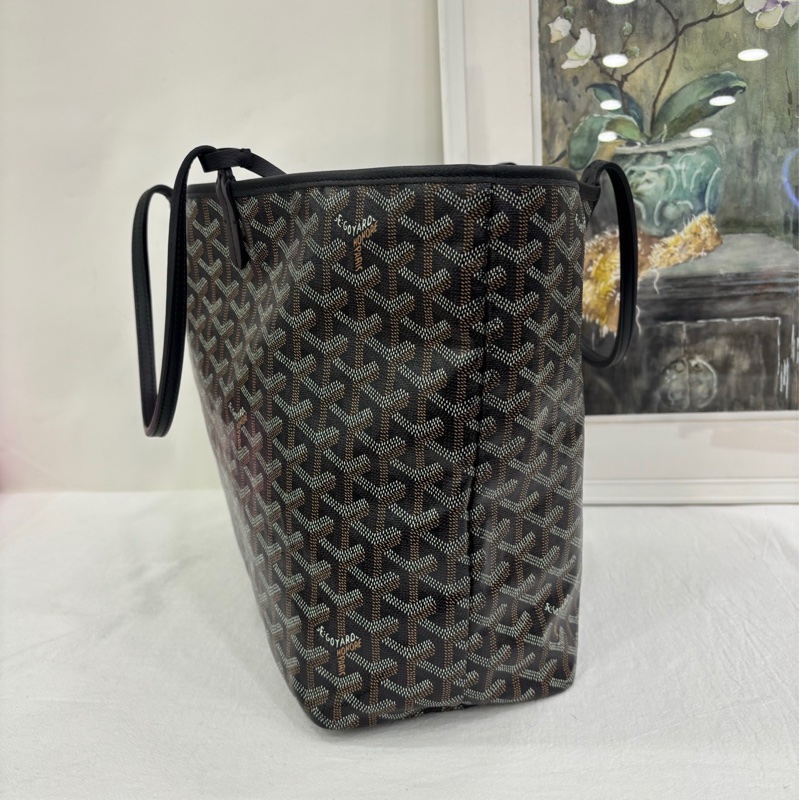 GOYARD/戈雅黑色Y字印花小號單肩購物袋-3