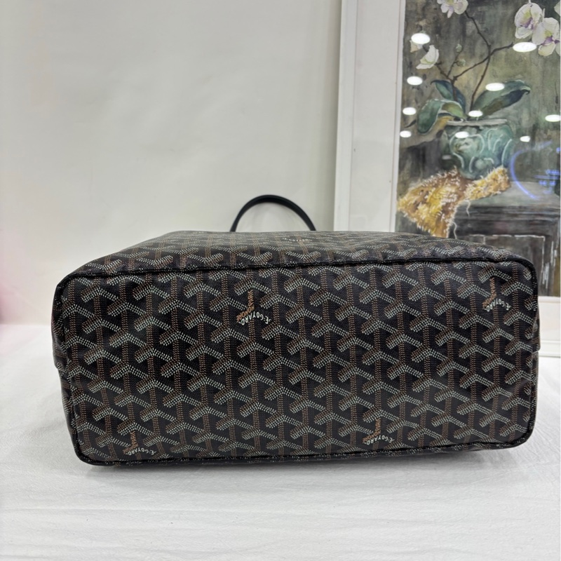 GOYARD/戈雅黑色Y字印花小號單肩購物袋-5