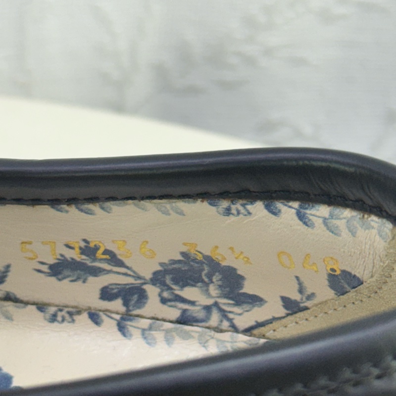 Gucci 厚底黑色皮鞋-2