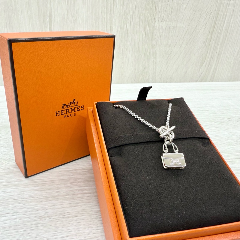 HERMES925銀色康康項鍊H121324B00-1