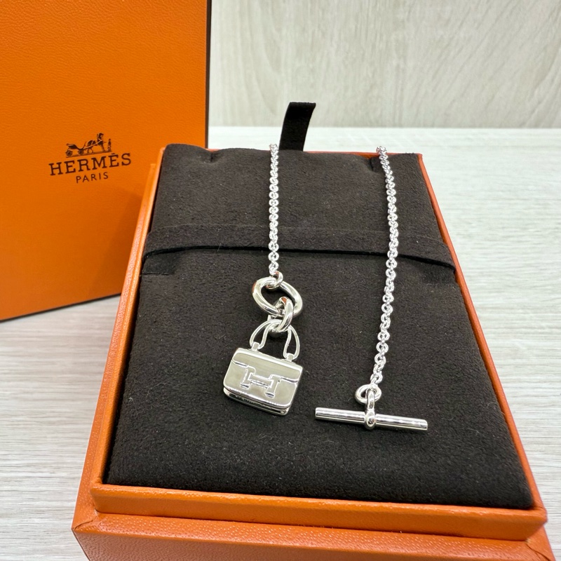 HERMES925銀色康康項鍊H121324B00-4