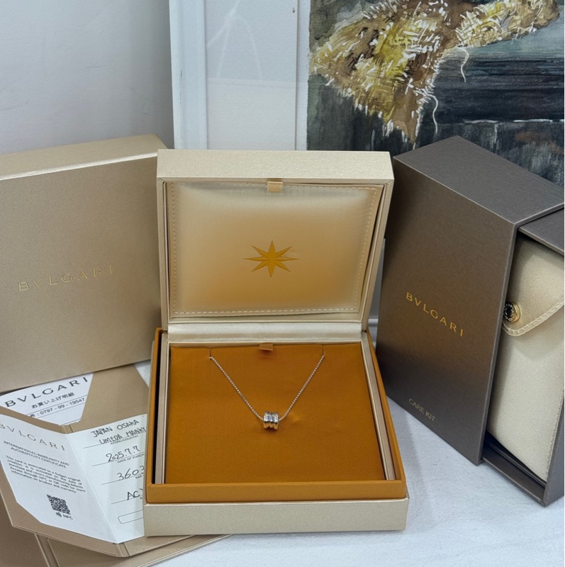 寶格麗BVLGARI b.zero1 18K白金金彈簧項鍊 2025.7月購證 全新-0