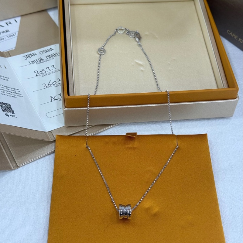 寶格麗BVLGARI b.zero1 18K白金金彈簧項鍊 2025.7月購證 全新-1