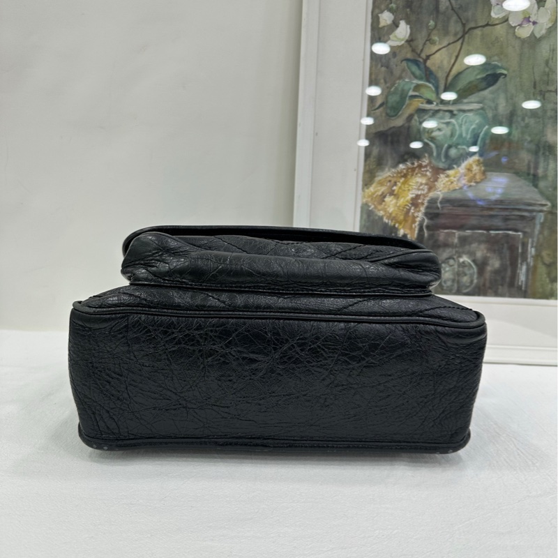 YSL/聖羅蘭，Niki中號，油蠟皮，黑銀鏈條包，尺寸：28*8*20cm-6