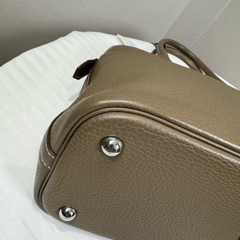 Hermes 大象灰保齡球Bolide 31 TC皮、銀鎖可手提、單肩-7