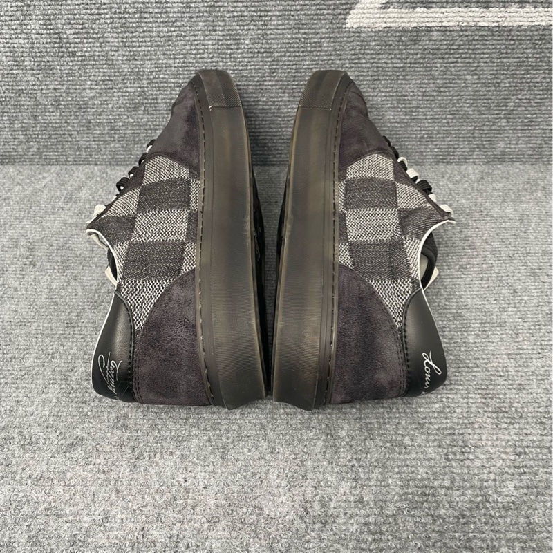 97新LV 黑灰色棋盤格帆布板鞋42.5碼-5