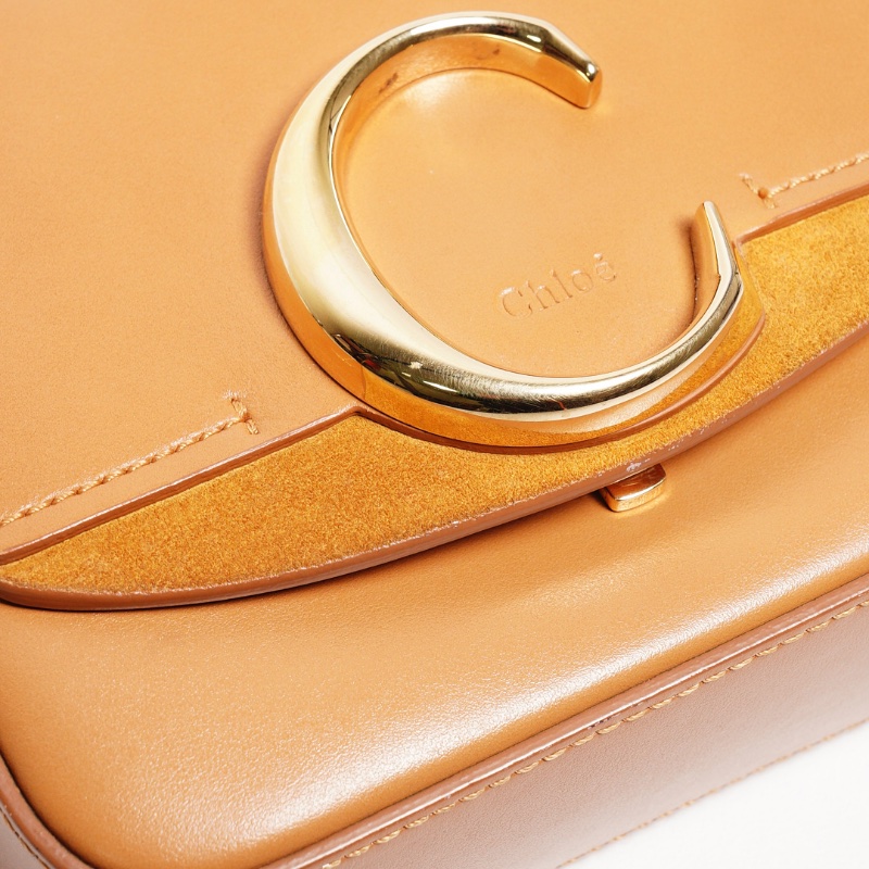 Chloé mini C 小方手提包（焦糖色）-5