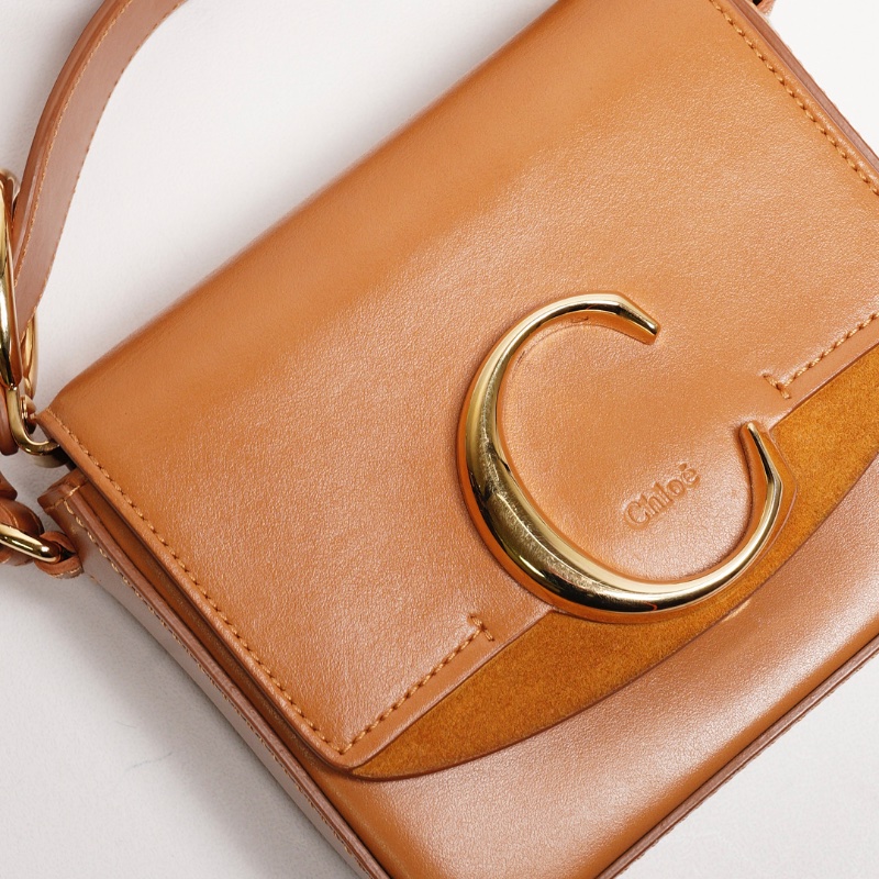 Chloé mini C 小方手提包（焦糖色）-6