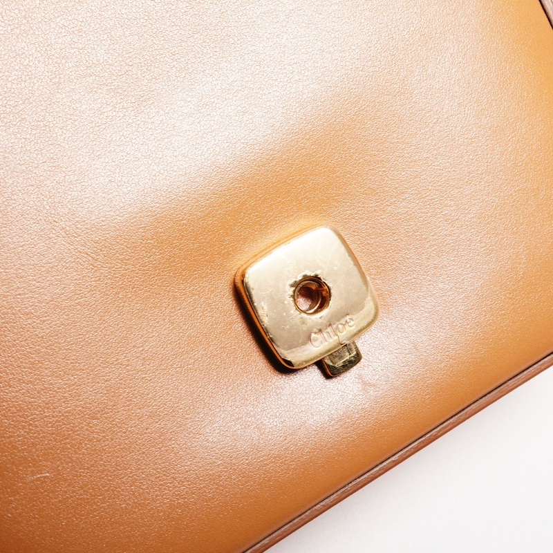 Chloé mini C 小方手提包（焦糖色）-11