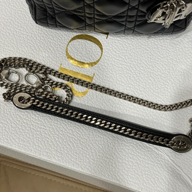 (已保留)大全配🈶購證❤️ Dior #lady #黑銀 #戴妃包 #三格-3