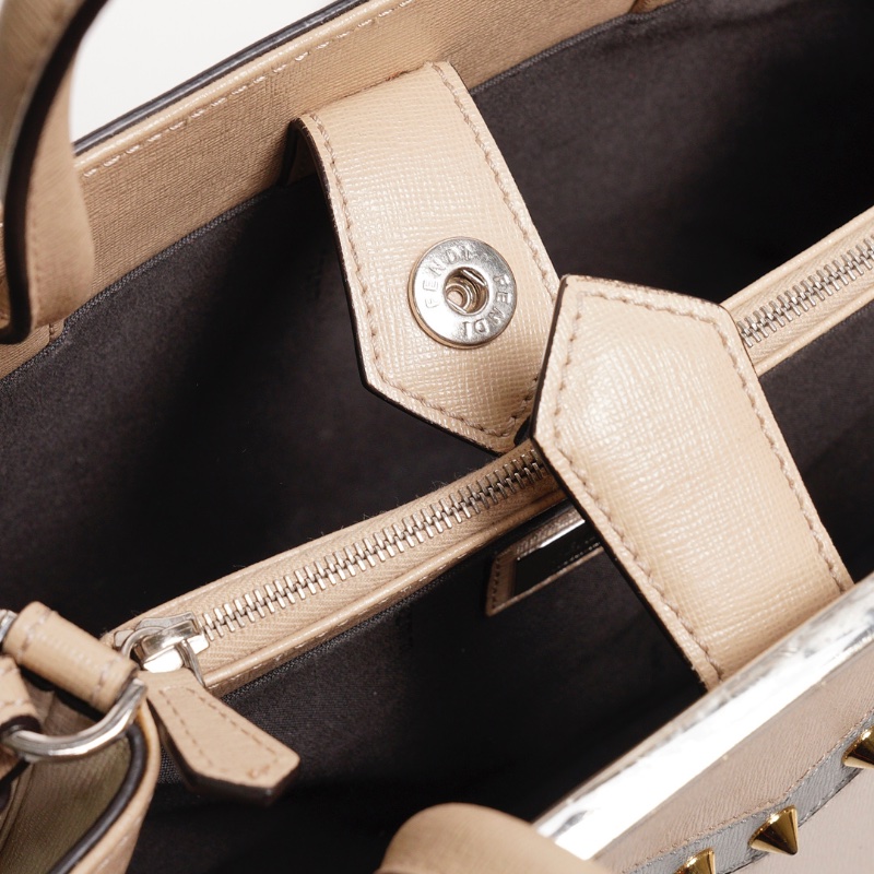 FENDI 拚色怪物包（附背帶）-9