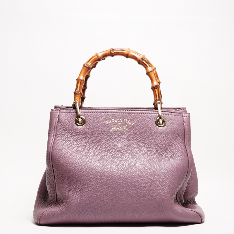 GUCCI 荔枝皮竹節手提包(附背帶）-0