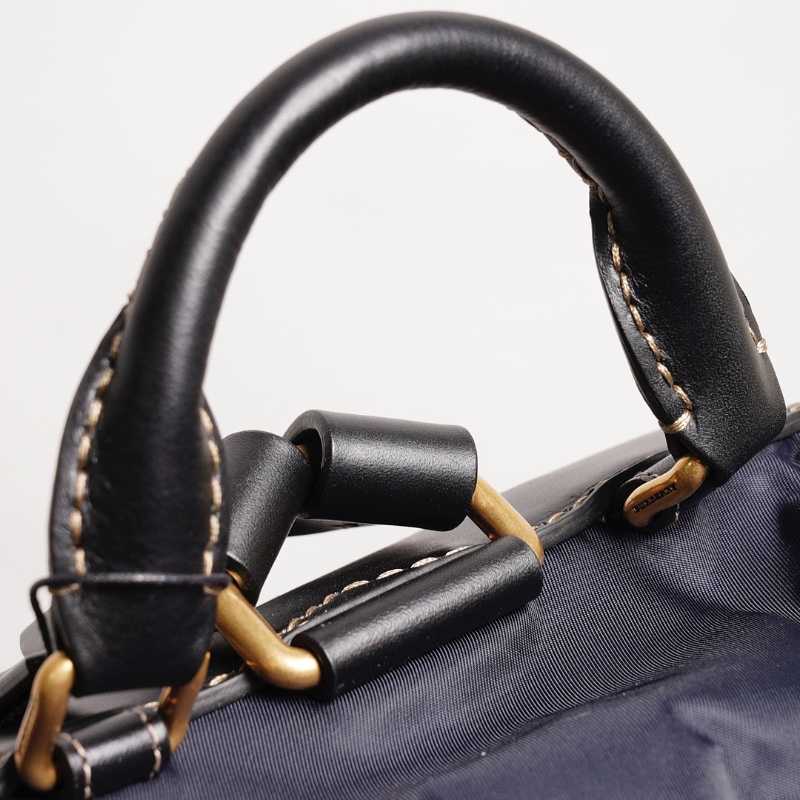 BURBERRY  The Rucksack Vintage 經典金色LOGO翻蓋中型後背包(藍色/M)-6