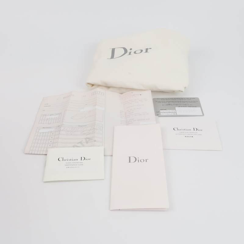 Dior Lady Dior戴妃包大號羊皮拼色藤格紋Logo字母吊飾手提包-8