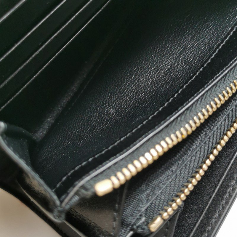 Saint Laurent牛皮純色金屬字母logo錢包-10