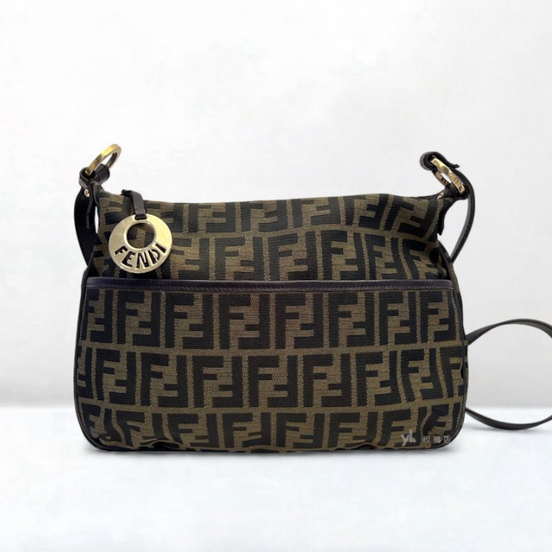 Fendi 滿版緹花布肩背包-1