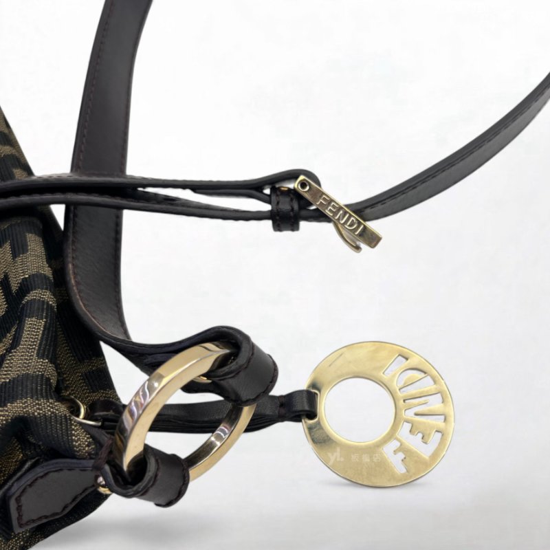 Fendi 滿版緹花布肩背包-7