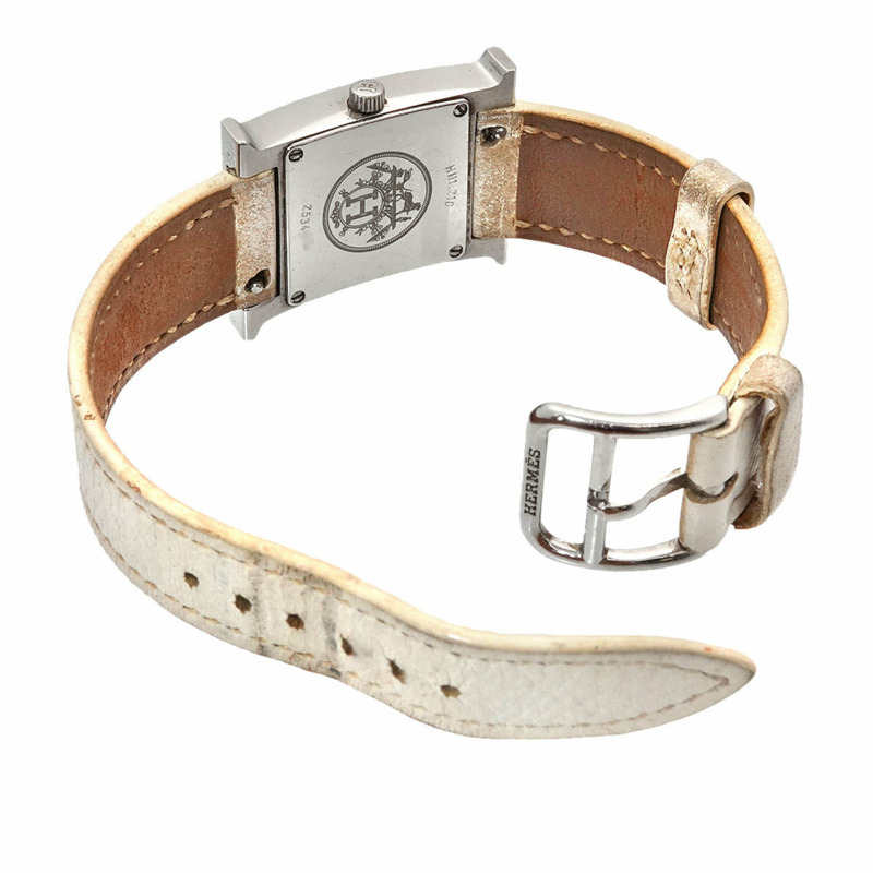 愛馬仕 H Watch HH1 210 女士銀色和白色石英錶-3