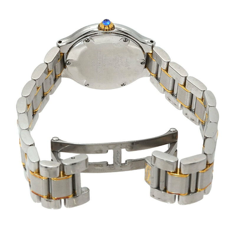 卡地亞 Must 21 Vantianne 雙色腕錶 W10073R6 女士銀色石英錶-4