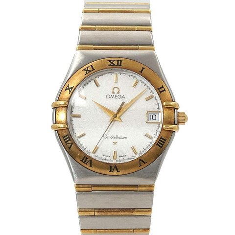 歐米茄星座系列雙色1312 30男士腕錶，附日期顯示，銀/黃金石英機芯