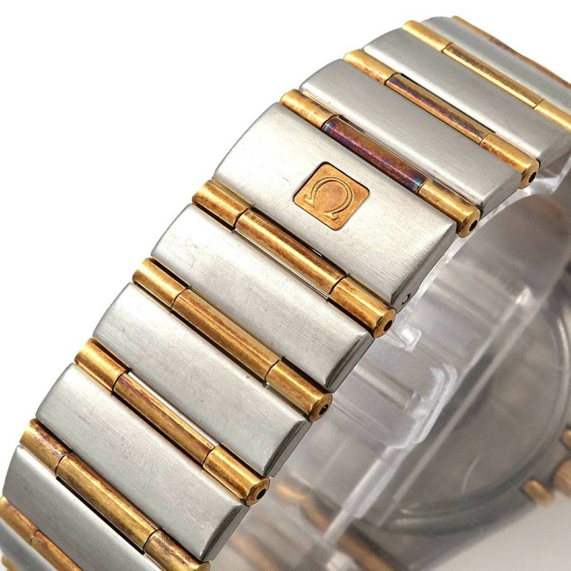 歐米茄星座系列雙色1312 30男士腕錶，附日期顯示，銀/黃金石英機芯-5