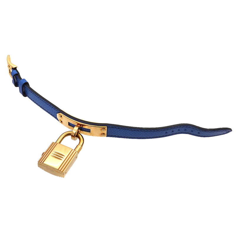 愛馬仕 Kelly 女士腕錶，白色和藍色石英錶盤，帶 Cadena 錶帶-5