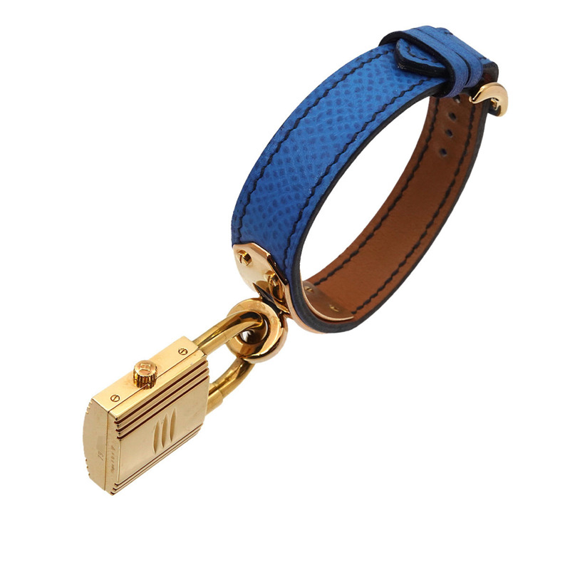 愛馬仕 Kelly 女士腕錶，白色和藍色石英錶盤，帶 Cadena 錶帶-6