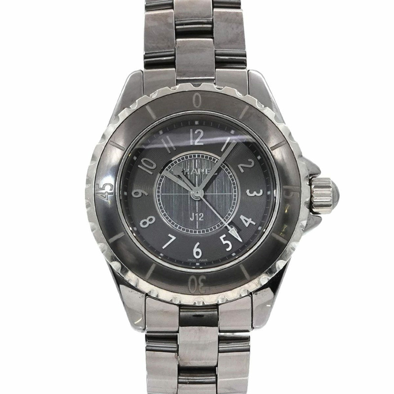 香奈兒 J12 Chromatic 33毫米 H2978 女士腕錶 灰色陶瓷石英錶-0