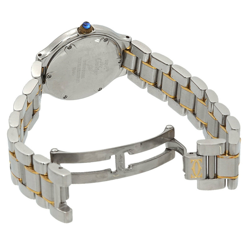 卡地亞 Must 21 Vantianne 雙色腕錶 W10073R6 女士銀色石英錶-3