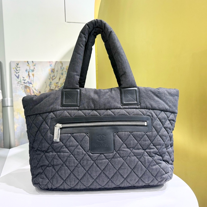 CHANEL 灰色丹寧Cocoon系列手提空氣包-0