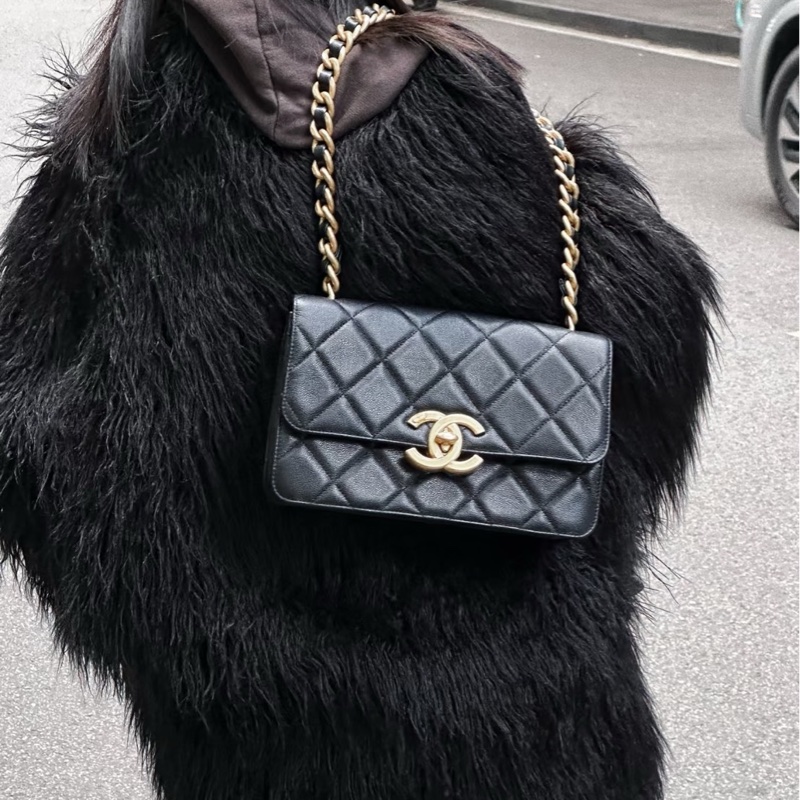 JK國際二手精品✨Chanel大雙C荔枝粗鍊包 25cm 芯片款-2