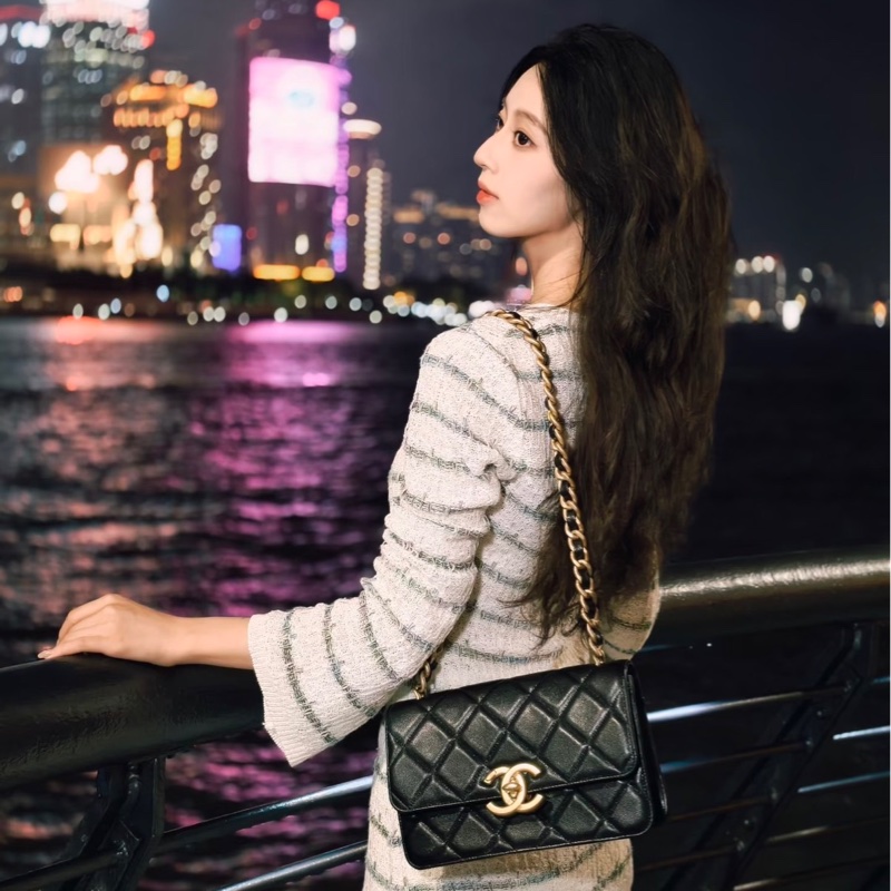 JK國際二手精品✨Chanel大雙C荔枝粗鍊包 25cm 芯片款-3