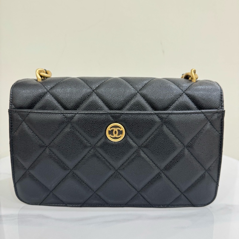 JK國際二手精品✨Chanel大雙C荔枝粗鍊包 25cm 芯片款-5