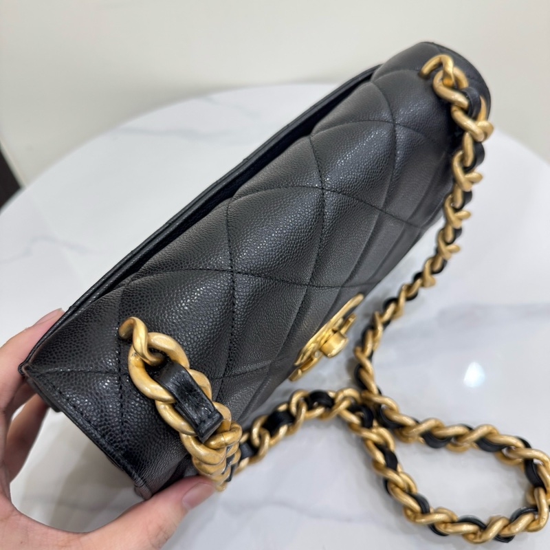 JK國際二手精品✨Chanel大雙C荔枝粗鍊包 25cm 芯片款-8