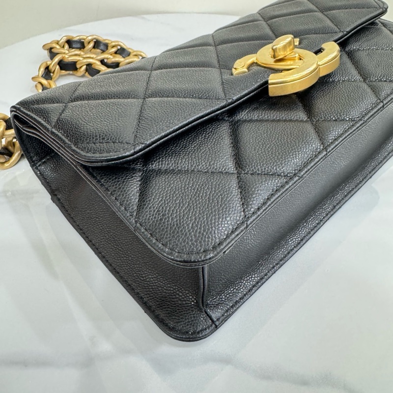 JK國際二手精品✨Chanel大雙C荔枝粗鍊包 25cm 芯片款-10